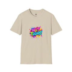 Colorful 'Not Today' Unisex Softstyle T-Shirt, Casual Tee, Statement Shirt, Funny Gift, Everyday Wear, Graphic Print Shirt