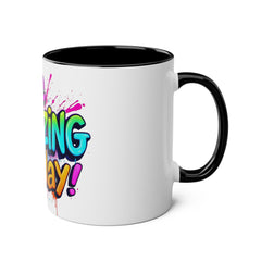 Inspirational Two-Tone Coffee Mug - Be Amazing Today! - 11oz
