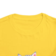 Cute Cat Toddler Tee - Whimsical Graphic Short Sleeve Shirt for Kids