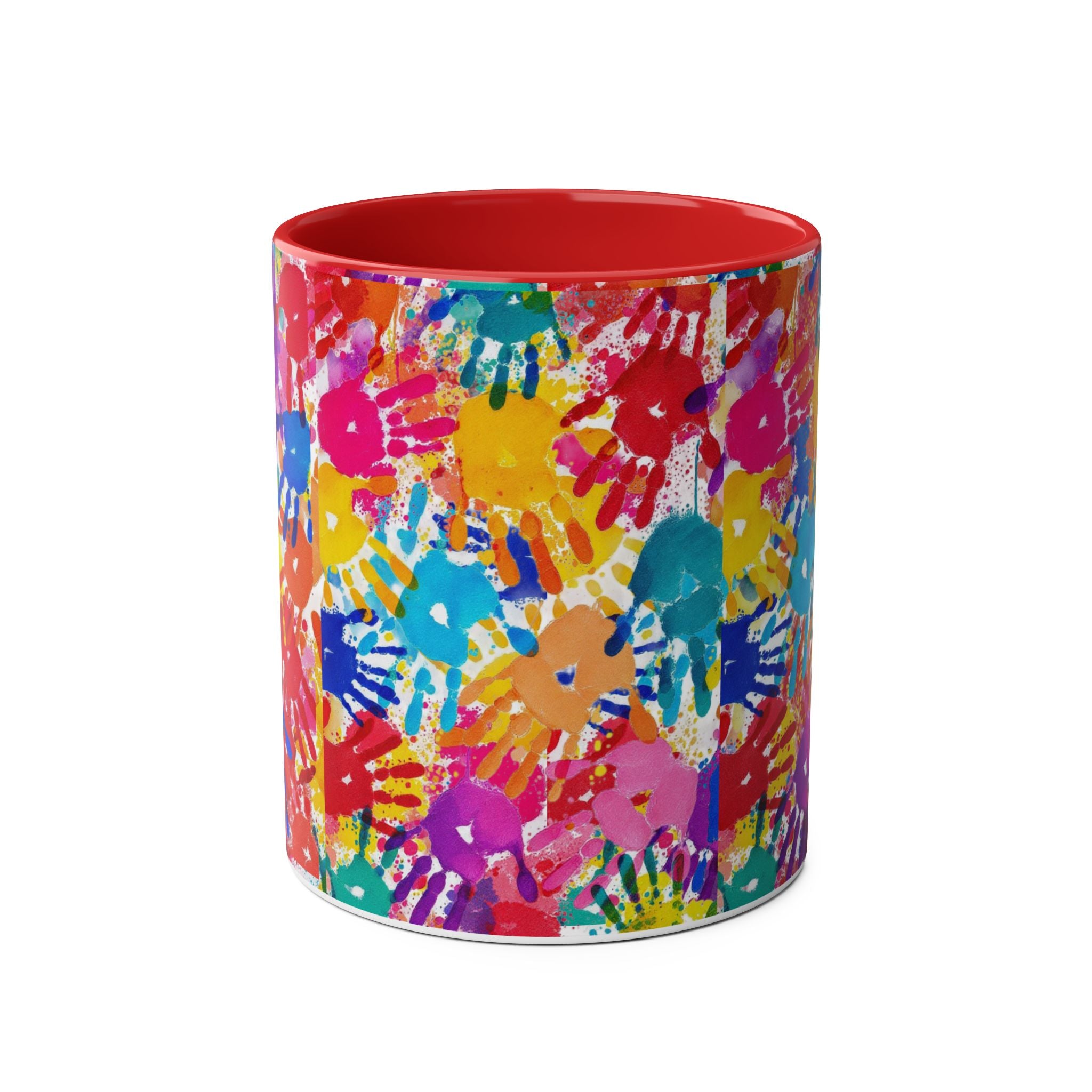 Vibrant Handprint Coffee Mug - 11oz Colorful Gift for Kids & Families