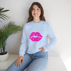 Kiss Mark Crewneck Sweatshirt - Cute Fashion for Her, Cozy Gift Idea, Valentine's Day, Overall Style, Relaxed Fit