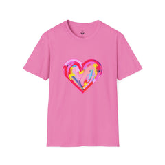 Heart Beat Unisex T-Shirt, Colorful Love Tee, Casual Graphic Tee, Gift for Friends, Valentine's Day Shirt