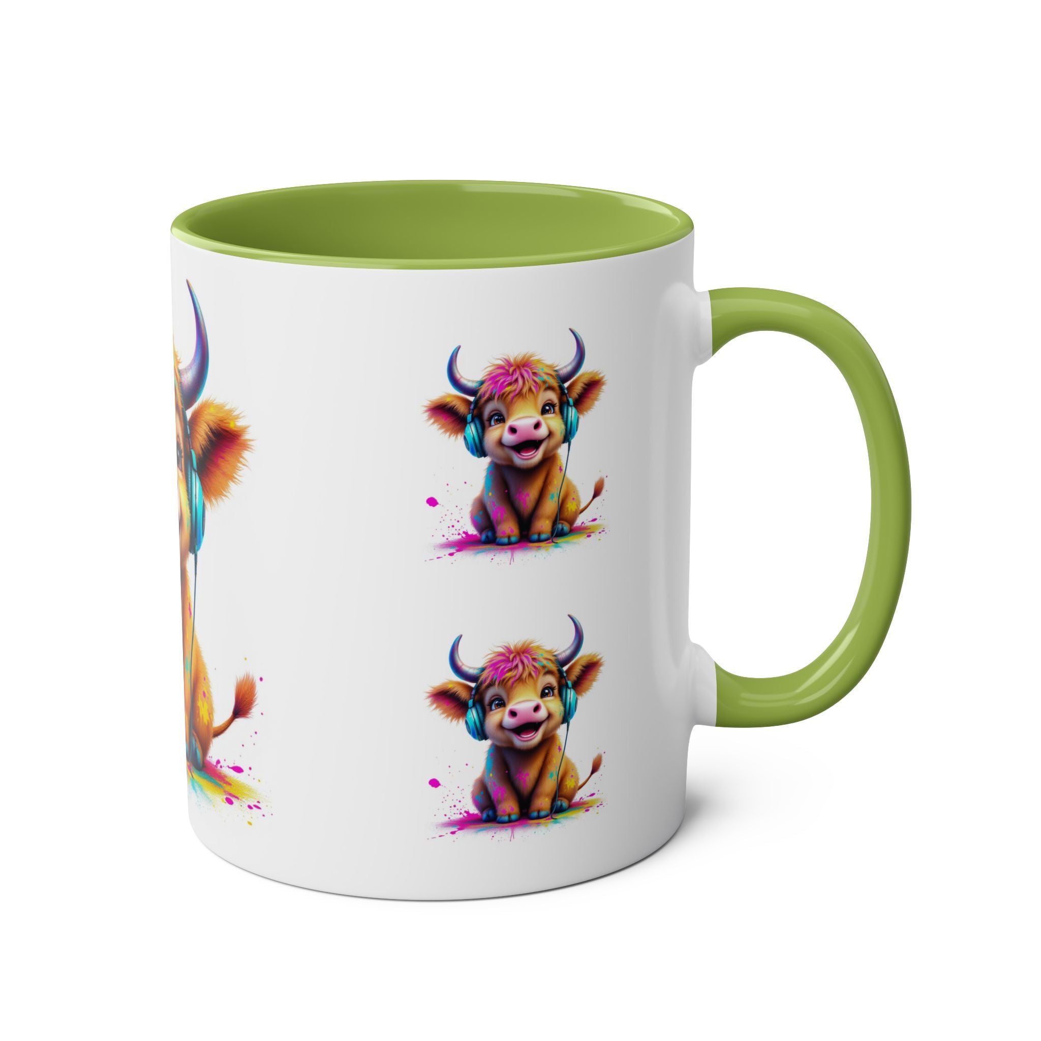 Playful Highland Cow Mug, Cute Coffee Cup for Animal Lovers, Gift for Birthdays, Cow Decor, Fun Kitchenware, Colorful Drinkware