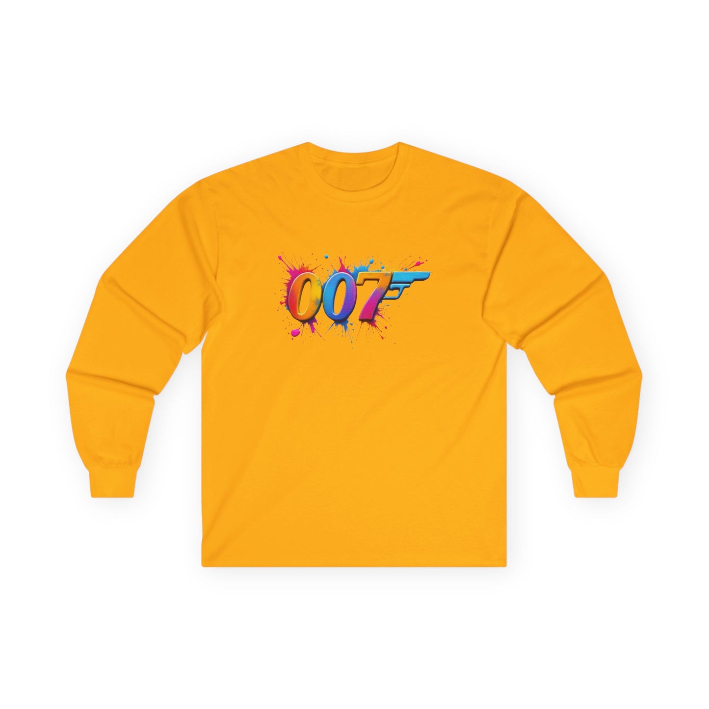 Colorful 007 Long Sleeve Tee - Stylish Unisex Cotton Shirt for Fans