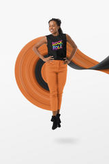 Rock & Roll Women's Flowy Muscle Tank - Music Festival Top, Casual Sleeveless Shirt, Summer Wardrobe Essential, Gift for Music Lovers