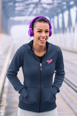 Vibrant Heart Print Hoodie, Unisex Zip-up Hoodie, Casual Wear, Gift for Her, Love Themed Apparel, Cozy Hooded Sweatshirt