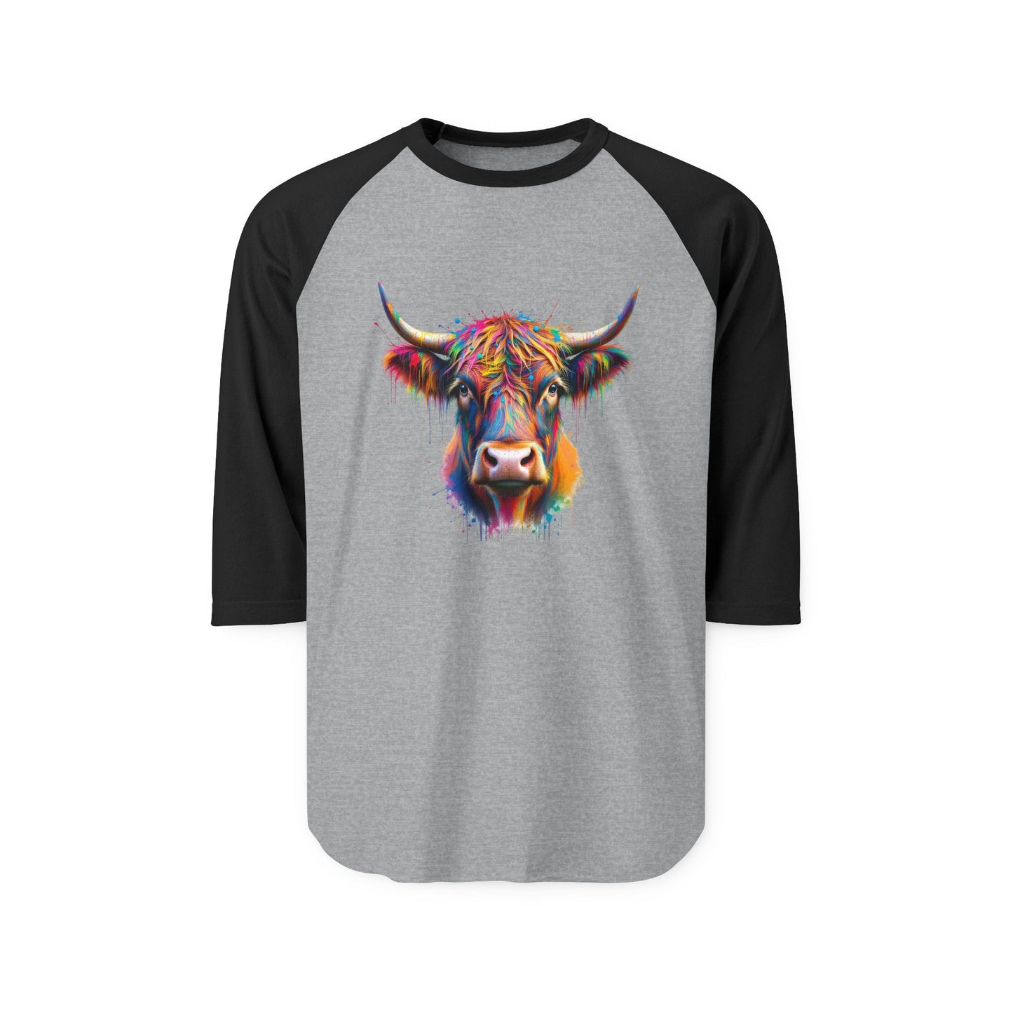Colorful Cow Unisex Three-Quarter Sleeve Raglan Shirt
