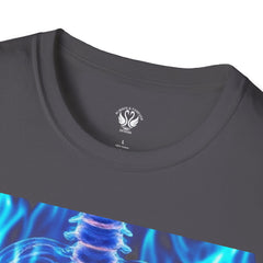 Iridescent Skeleton Tee - Unisex Softstyle T-Shirt, Graphic Tee, Trendy Wear, Halloween Costume, Edgy Fashion, Unique Gift