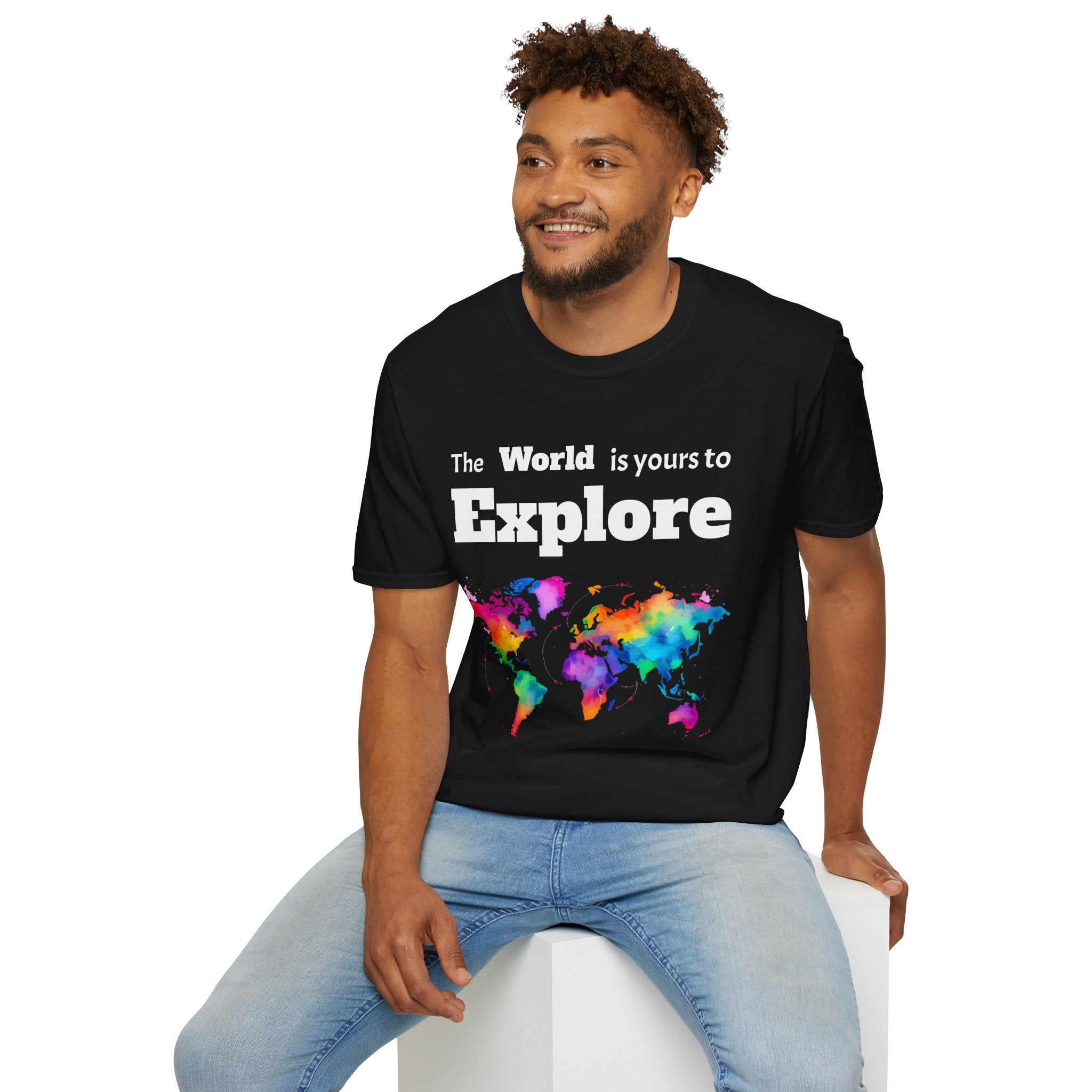 Explore the World Unisex T-Shirt | Adventure Shirt, Travel Tee, Gift for Explorers, Colorful World Map Top, Wanderlust Fashion