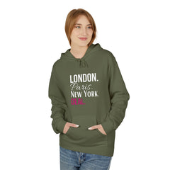Travel-Inspired Unisex Hoodie - London Paris New York Deal, Urban Fashion, Cozy Sweatshirt, Gift for Travelers, Everyday Wear