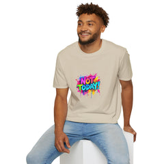 Colorful 'Not Today' Unisex Softstyle T-Shirt, Casual Tee, Statement Shirt, Funny Gift, Everyday Wear, Graphic Print Shirt
