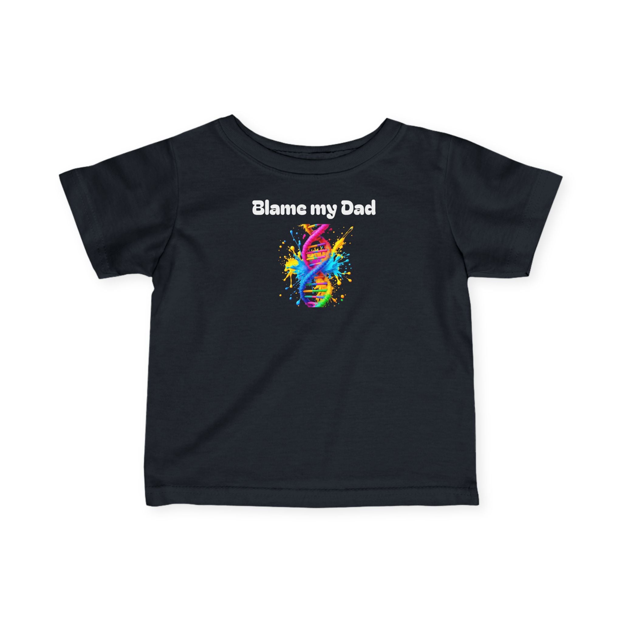 Colorful Baby Tee - 'Blame my Dad' Cute Infant Shirt, Trendy Toddler Top, Funny Baby Gift, Birthday Outfit, New Parent Shirt