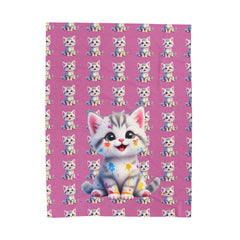 Cute Cat Velveteen Plush Blanket - Cozy Pet Lover Gift