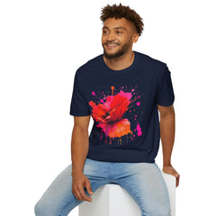 Vibrant Poppy Unisex T-Shirt, Colorful Art Tee, Summer Fashion, Gift for Nature Lovers, Casual Wear, Statement Piece