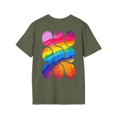 Vibrant Rainbow Softstyle T-Shirt, Unisex Pride Tee, LGBTQ+ Apparel, Colorful Casual Wear, Summer Festival Shirt