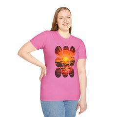Sunset Inspired Unisex T-Shirt, Colorful Graphic Tee, Retro Summer Apparel, Gift for Friends, Casual Weekend Wear