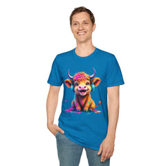 Cute Cow Graphic T-Shirt, Fun Animal Tee, Unisex Casual Wear, Gift for Cow Lovers, Trendy Summer Shirt