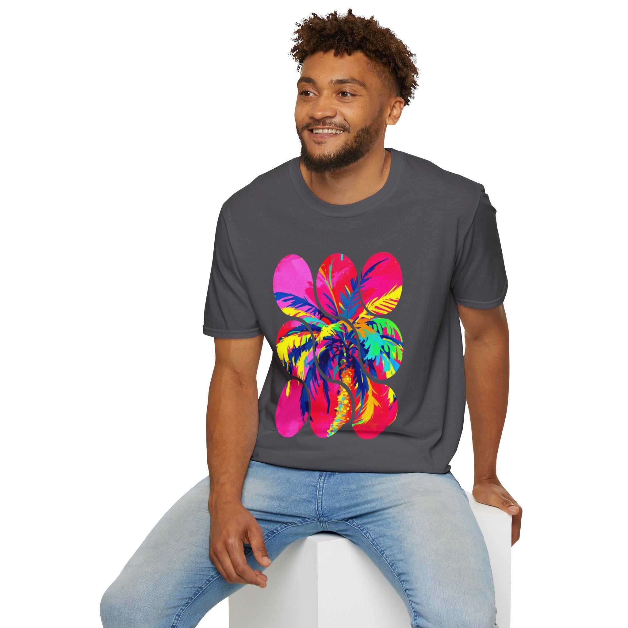 Vibrant Tropical T-Shirt, Beachwear, Summer Apparel, Casual Outfit, Gift for Friends, Festival Fashion