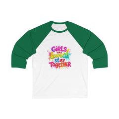 Girls Who Lunch Stay Together Baseball Tee, Unisex Tee for Team Spirit, Sports Lover Gift, Everyday Casual Wear, Fun Group Outing Shirt