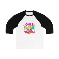 Girls Who Lunch Stay Together Baseball Tee, Unisex Tee for Team Spirit, Sports Lover Gift, Everyday Casual Wear, Fun Group Outing Shirt