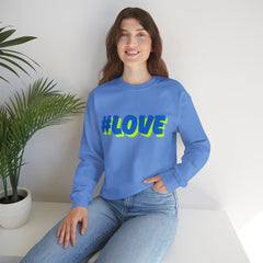 #Love Unisex Heavy Blend™ Crewneck Sweatshirt - Cozy Gift for Friends, Valentine's Day, Casual Wear, Gift for Her, Everyday Comfort