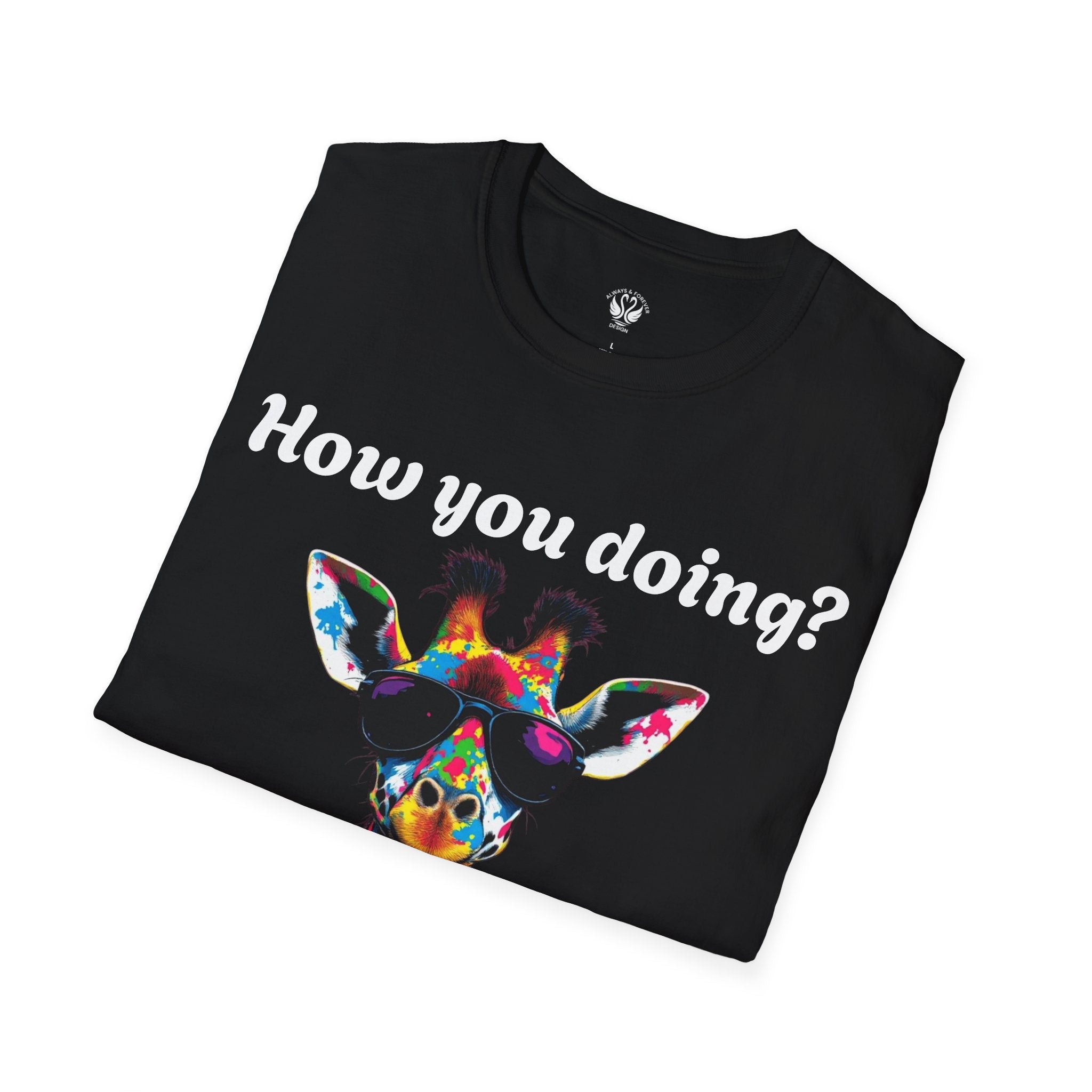 Colorful Giraffe T-Shirt: Fun Animal Tee, Gift for Animal Lovers, Quirky Statement Shirt, Cute Graphic Tee, Unique Birthday Present
