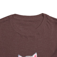 Cute Cat Toddler Tee - Whimsical Graphic Short Sleeve Shirt for Kids