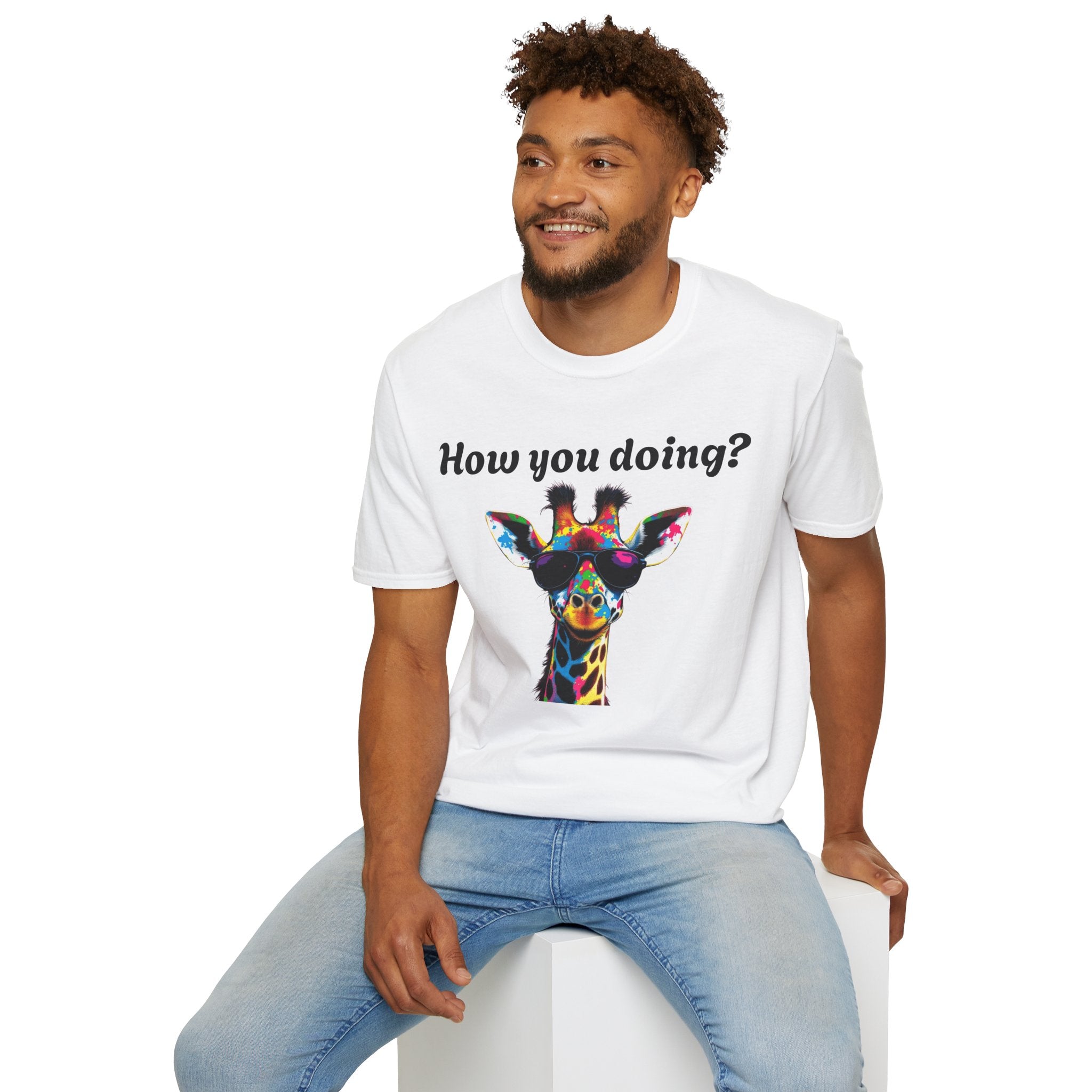 Colorful Giraffe T-Shirt: Fun Animal Tee, Gift for Animal Lovers, Quirky Statement Shirt, Cute Graphic Tee, Unique Birthday Present