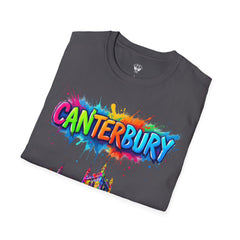 Canterbury Colorful T-Shirt | Vibrant Graphic Tee, Unisex Fashion, Travel Souvenir, Art Lovers Gift, Summer Wardrobe Essential