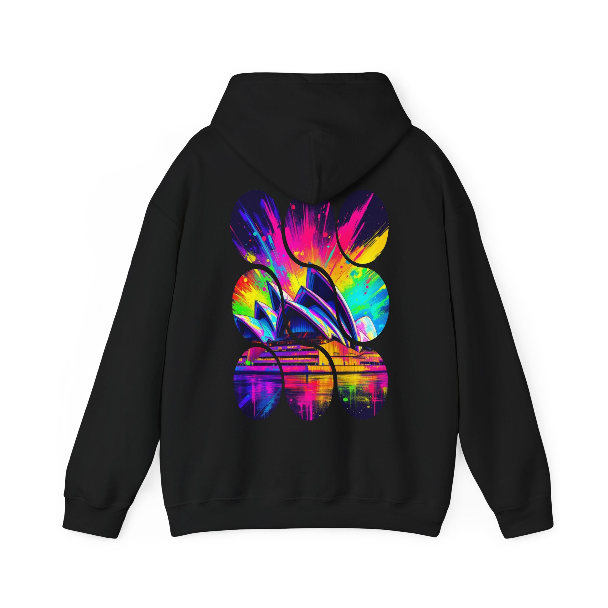 Colorful City View Abstract Hoodie with Eye-Catching Design, Perfect for Casual Wear, Art Lovers, Gift for Friends, Cozy Layering