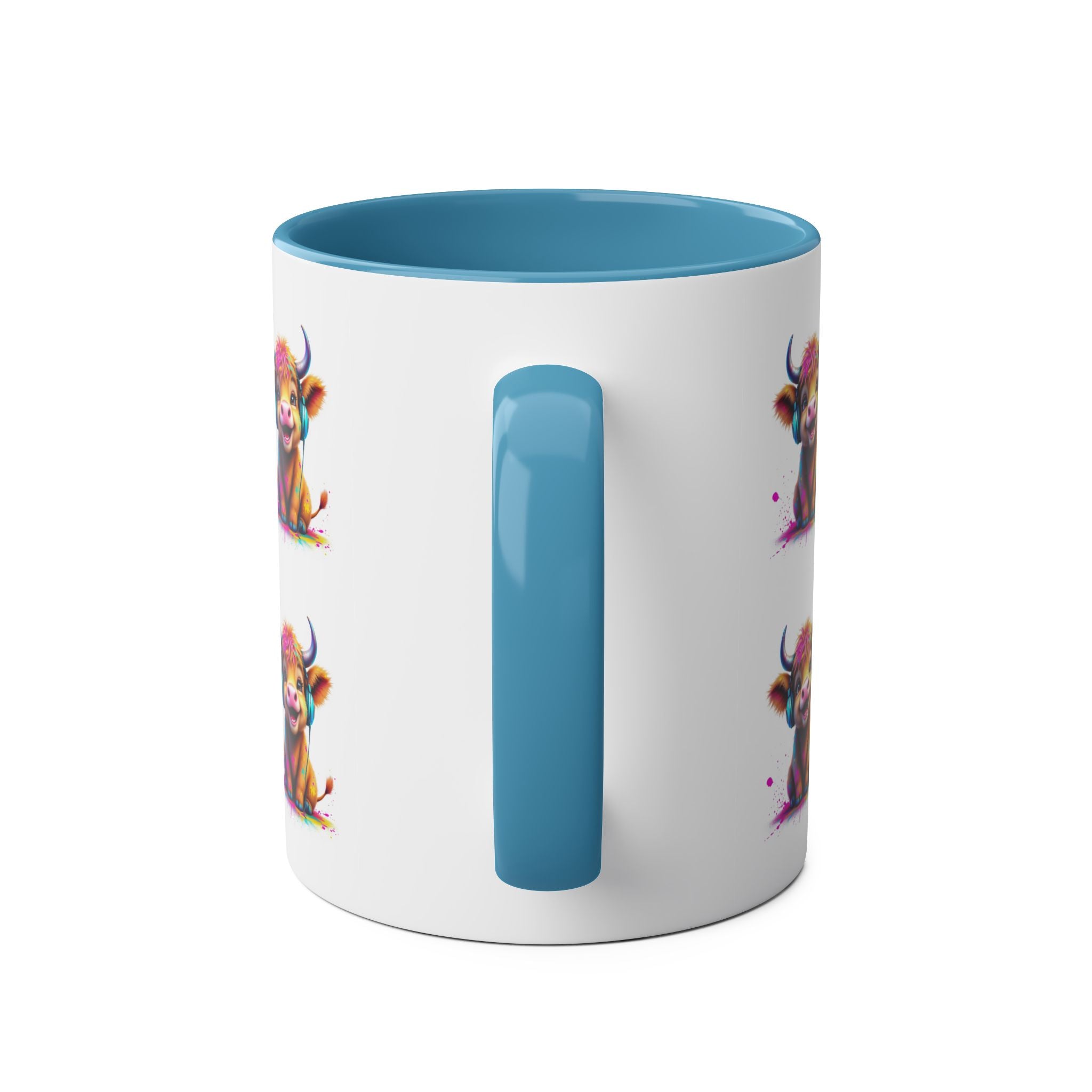 Playful Highland Cow Mug, Cute Coffee Cup for Animal Lovers, Gift for Birthdays, Cow Decor, Fun Kitchenware, Colorful Drinkware