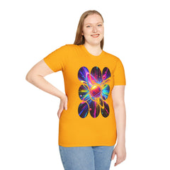 Colorful Atom Graphic T-Shirt, Unisex Casual Tee, Astronaut Art, Space Lover Gift, Festival Wear, Cosmic Vibes
