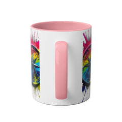 Vibrant Compass Two-Tone Coffee Mug | Colorful Gradient Design for Adventurers