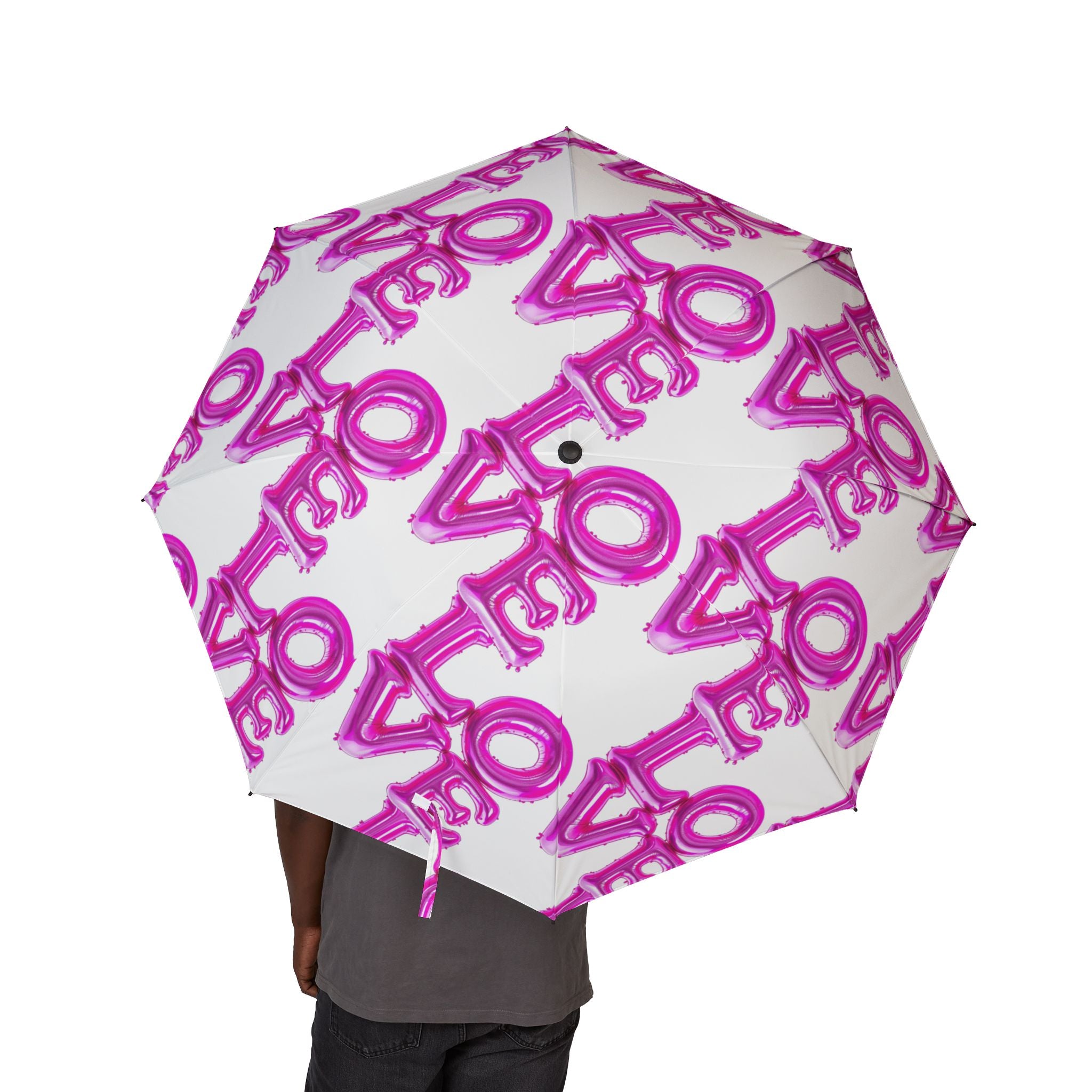 Love Pattern Semi-Automatic Foldable Umbrella - Stylish & Functional Rain Gear