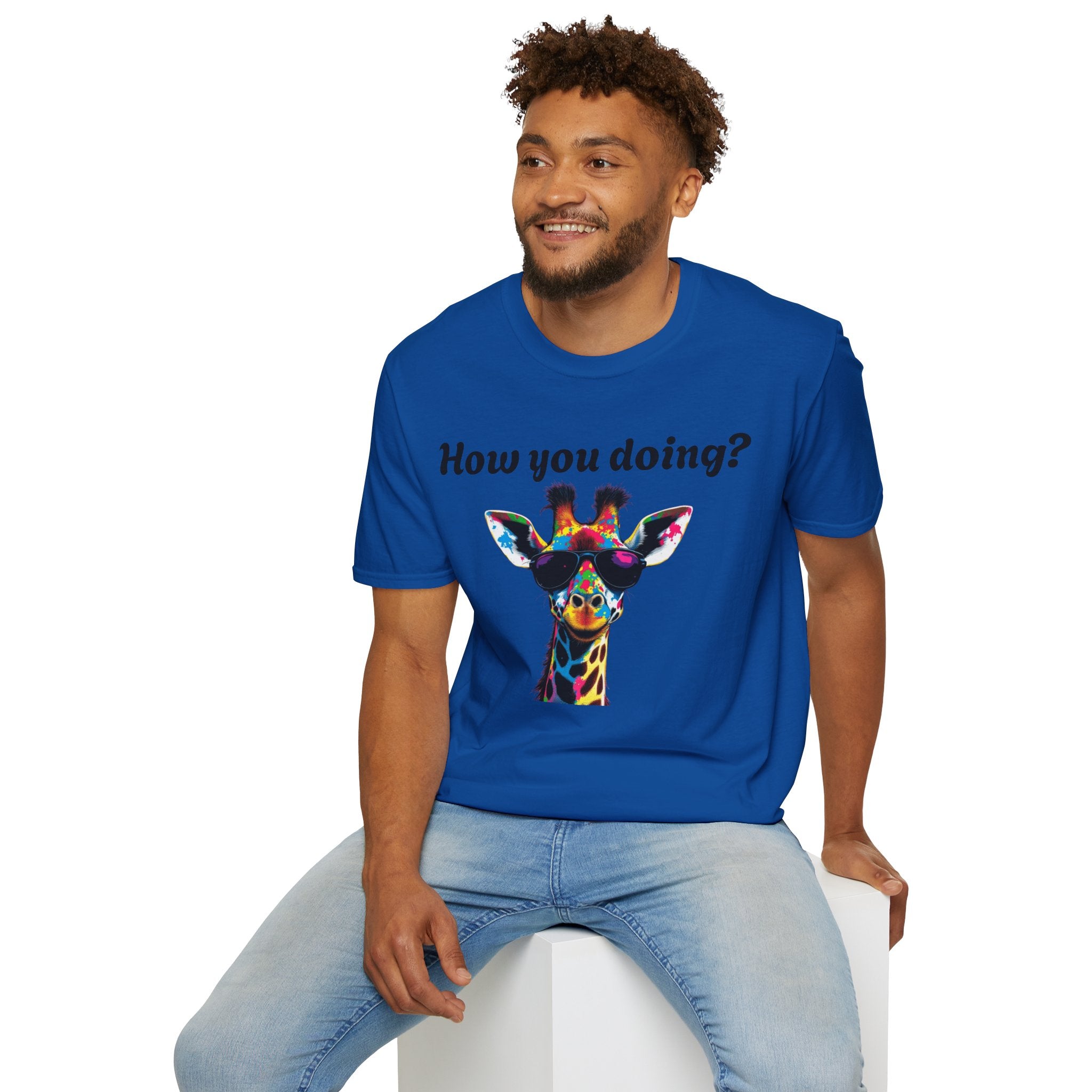 Colorful Giraffe T-Shirt: Fun Animal Tee, Gift for Animal Lovers, Quirky Statement Shirt, Cute Graphic Tee, Unique Birthday Present