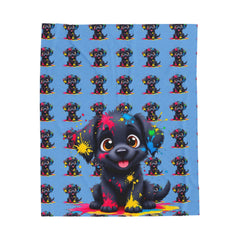 Cute Puppy Velveteen Plush Blanket - Perfect for Pet Lovers & Cozy Home Decor