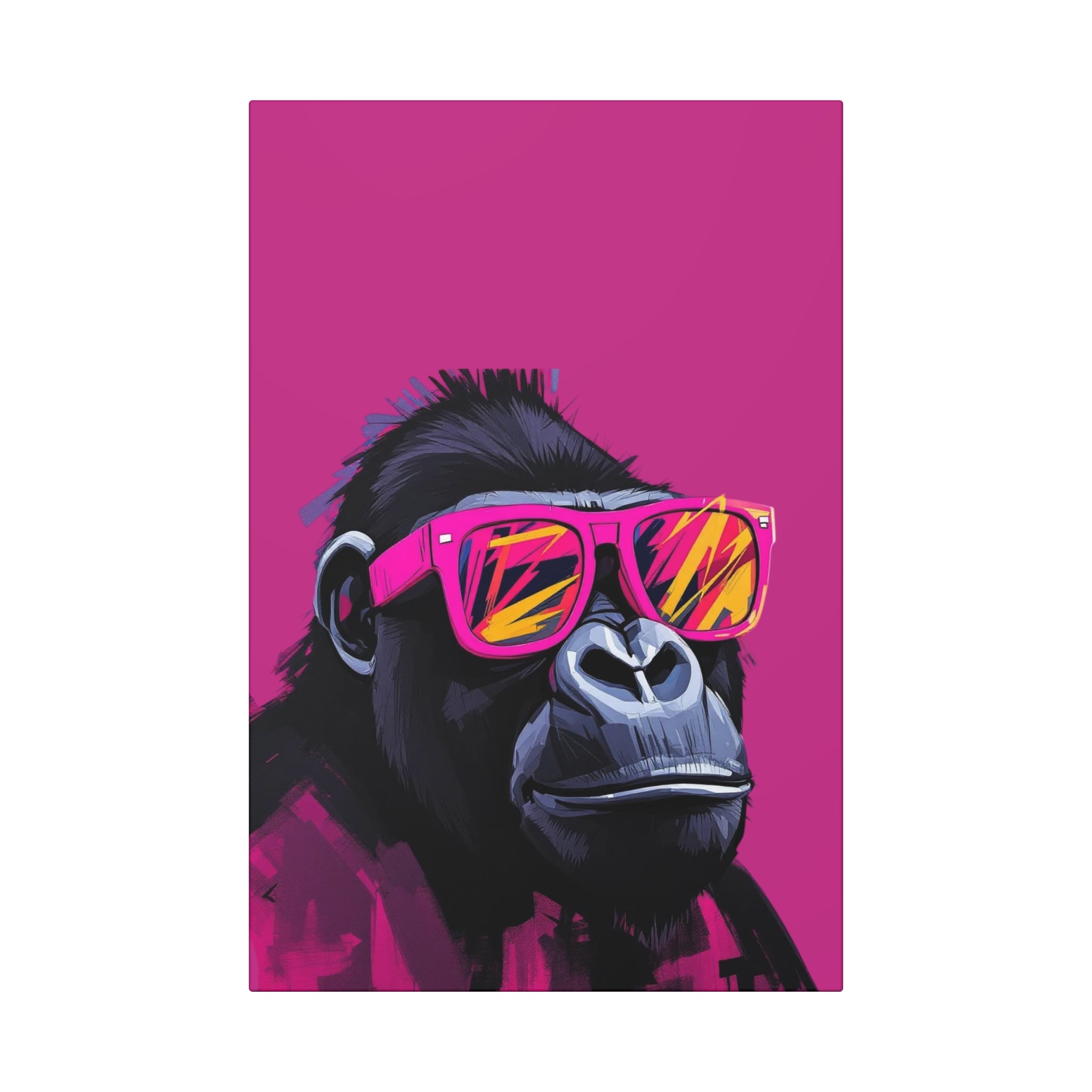 Cool Gorilla Canvas Art Wraps, Funky Wall Decor, Pop Art, Animal Lover Gift, Colorful Home Accent, Retro Vibe