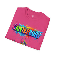 Canterbury Colorful T-Shirt | Vibrant Graphic Tee, Unisex Fashion, Travel Souvenir, Art Lovers Gift, Summer Wardrobe Essential