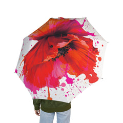 Vibrant Floral Umbrella - Semi-Automatic Foldable Design