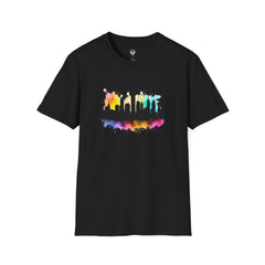 Colorful Skyline Unisex Softstyle T-Shirt | Urban Vibe Shirt | Gift for City Lovers | Summer Fashion | Streetwear