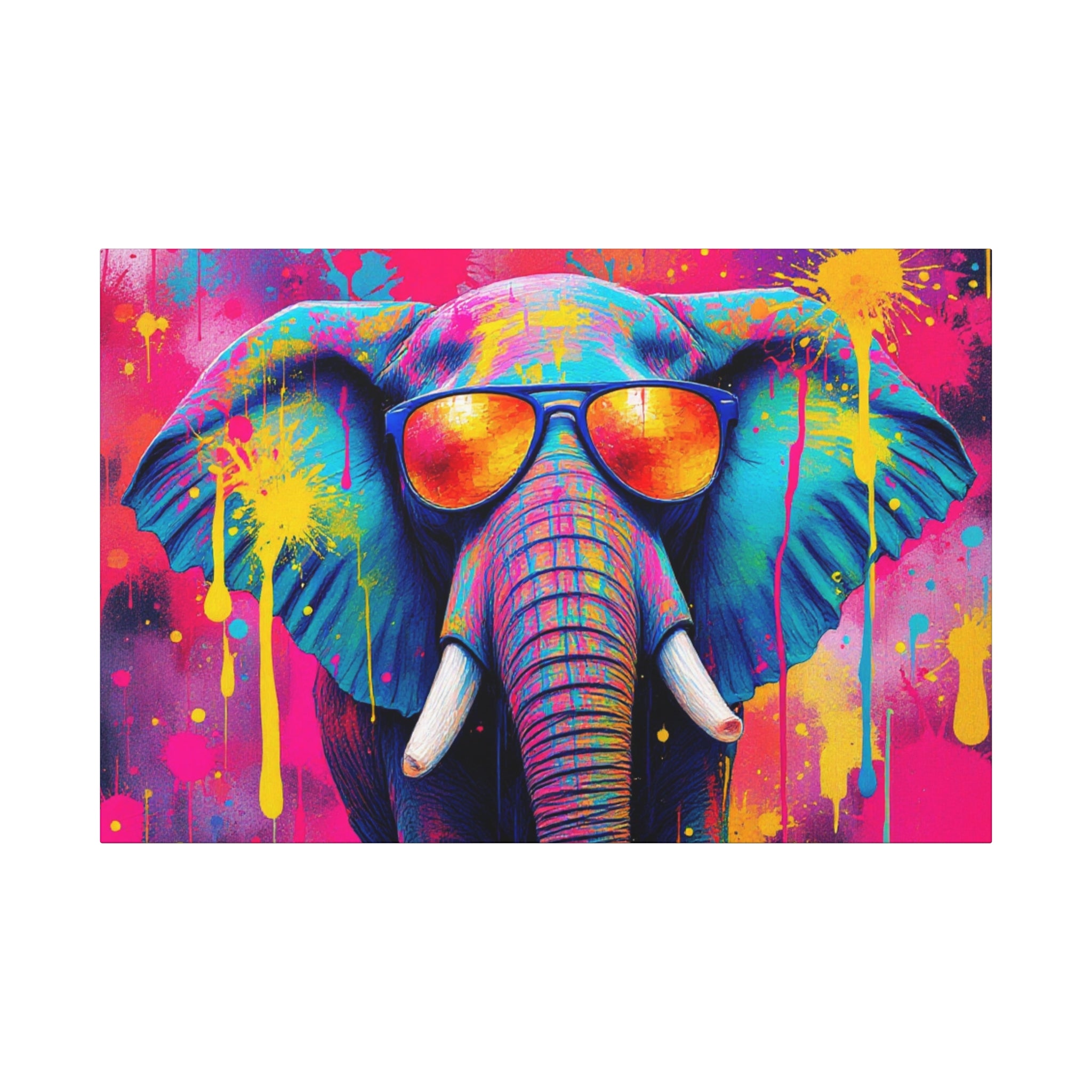 Vibrant Elephant Canvas Art Wrap - Colorful Wall Decor for Animal Lovers