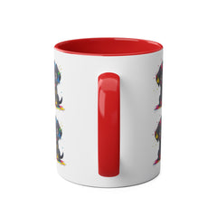 Colorful Puppy Two-Tone Coffee Mug | Cute Dog Lover Gift | Pet-Themed Kitchenware | Birthday Mug | Vibrant Print
