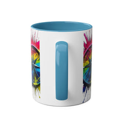 Vibrant Compass Two-Tone Coffee Mug | Colorful Gradient Design for Adventurers