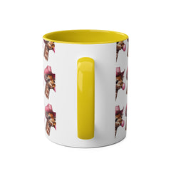 Fun Giraffe Coffee Mug, Whimsical Cup, Red Two-Tone Mug, Cute Gifts, Animal Lover Drinkware, Perfect for Birthdays, Unique Kitchen Decor
