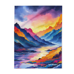 Vibrant Mountain Scenery Fleece Blanket | Cozy Decor for Home, Gift for Nature Lovers, Outdoor Adventure, Warmth Essential