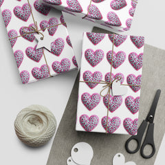 Heart Pattern Gift Wrapping Paper Sheets - Perfect for Valentine's Day, Birthdays, Anniversaries, Celebrations, and Special Occasions