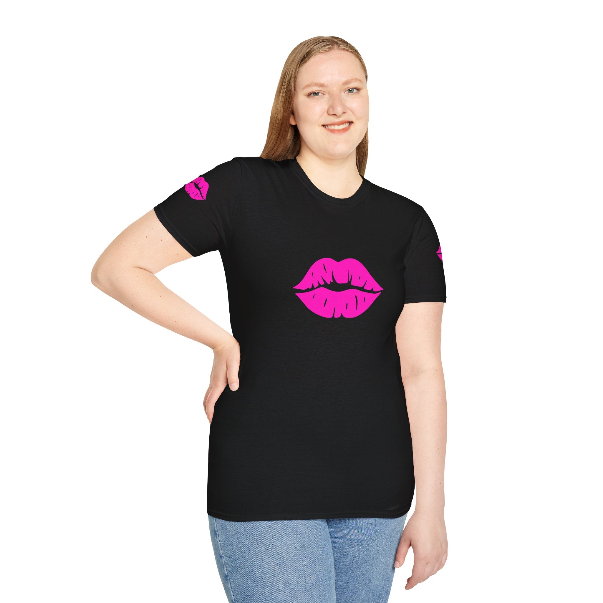 Kiss Lip Graphic Tee – Cute Unisex T-Shirt for Flirty Vibes, Perfect for Valentine's Day, Casual Outings, Gifts, Summer Fashion
