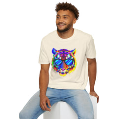 Colorful Tiger Graphic T-Shirt, Fun Apparel, Gift for Animal Lovers, Casual Wear, Summer Fashion, Festival Outfit