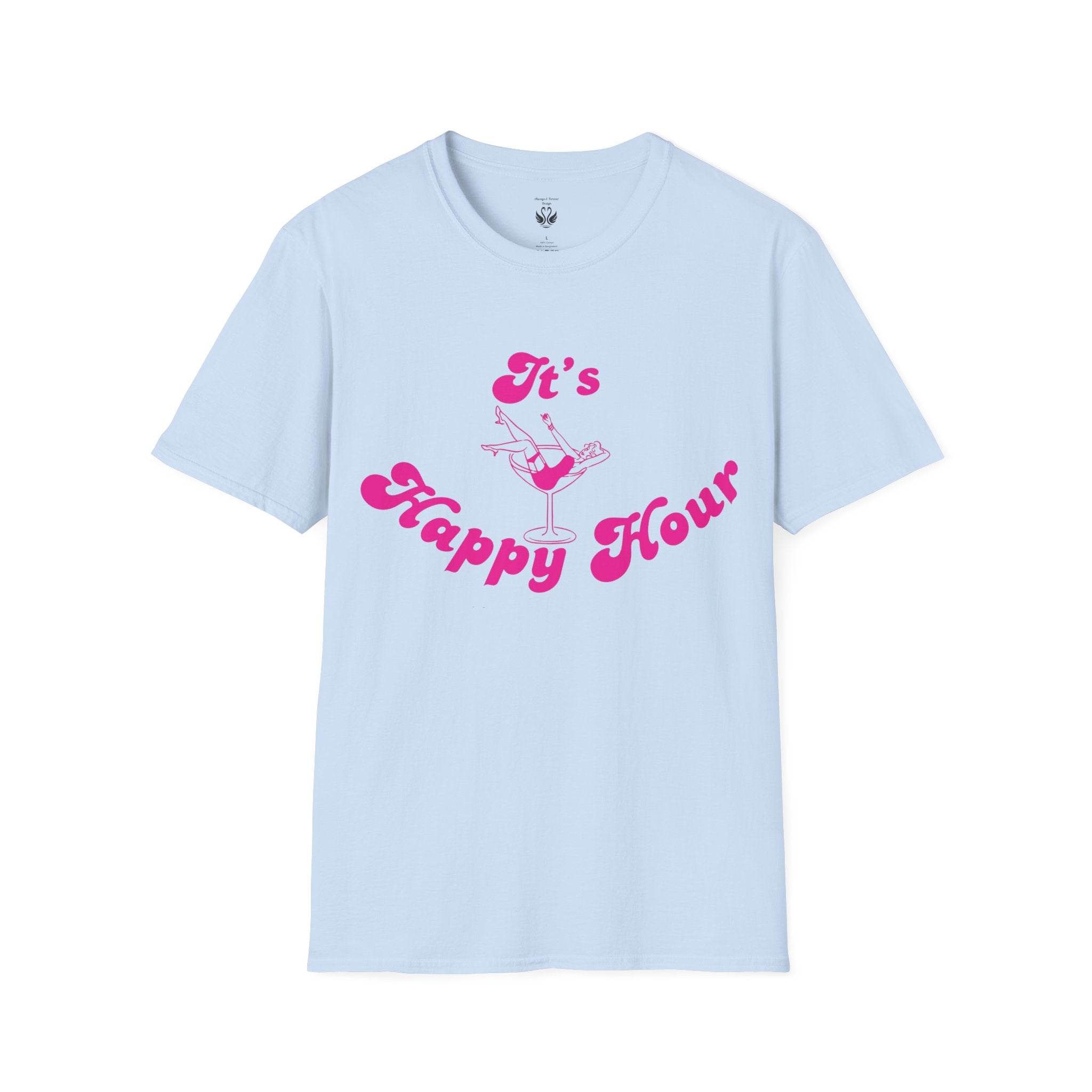 Happy Hour Unisex T-Shirt, Fun Cocktail Shirt, Gift for Party Lovers, Birthday Celebration Tee, Summer Party Outfit