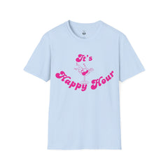 Happy Hour Unisex T-Shirt, Fun Cocktail Shirt, Gift for Party Lovers, Birthday Celebration Tee, Summer Party Outfit